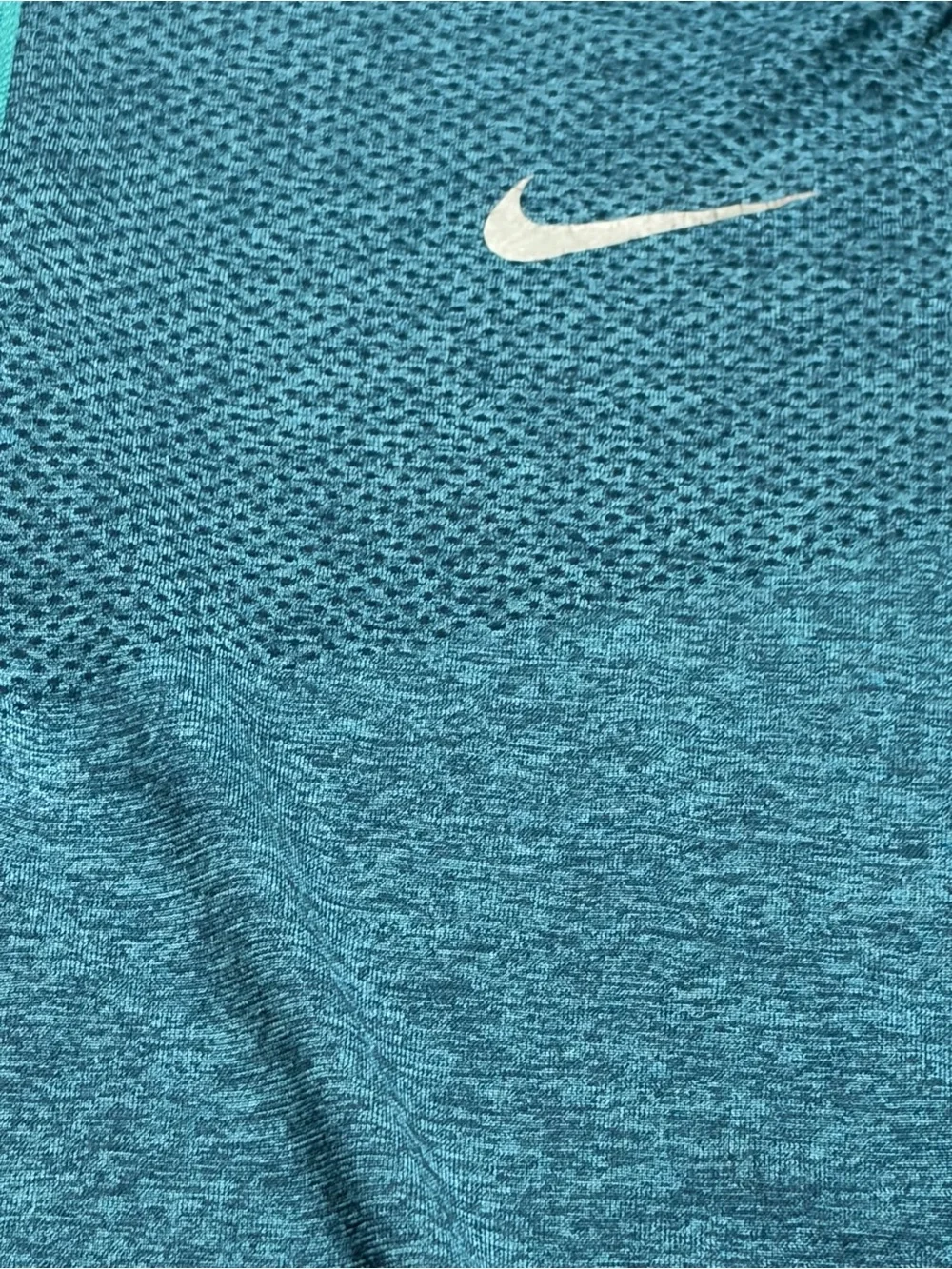Nike Men's Teal Quarter-Zip Swim Rash Guard